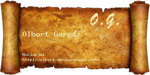 Olbort Gergő névjegykártya
